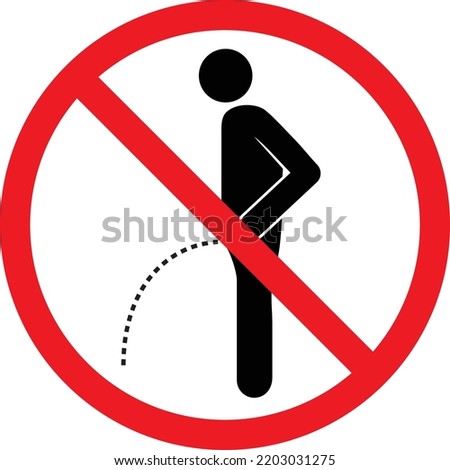 Prohibited no peeing or pee sign Warning no pissing icon.