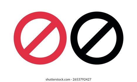 Verbotenes flaches Symbol ohne Signallinie
