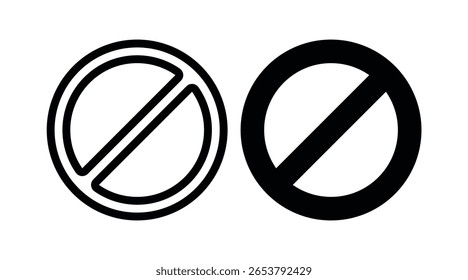 Prohibited No Sign Line Flat Glyph