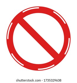 Prohibited No Stop Sign, No Sign.Vector on white background