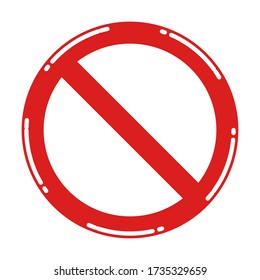 Prohibited No Stop Sign, No Sign.Vector on white background