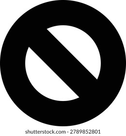 Prohibited no symbol silhouette vector icon.