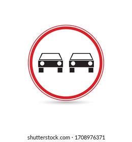 Prohibited overtaking icon. Flat illustration of prohibited overtaking vector icon for web