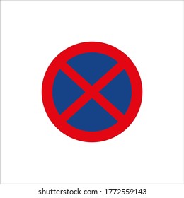 Prohibited parking traffic signs icons. illustration for web and mobile design.