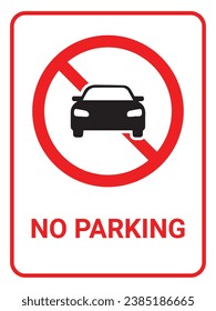 Prohibited Parking Zone, No Parking Sign Board