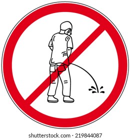 prohibited pee symbol