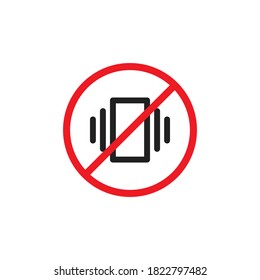 Prohibited phone sign icon. Cell ban, silence concept simbol in vector flat style.