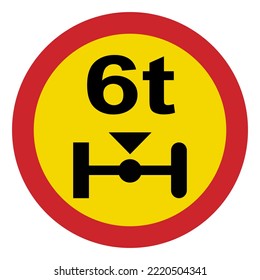Prohibited Road Signs. Axle Load Limit Traffic Signs.