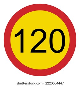 Verbotene Straßenschilder. Geschwindigkeitsbegrenzung 110. Verkehrszeichen.