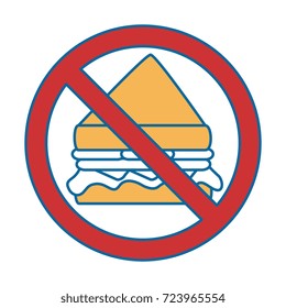 prohibited sandwich fast food icon