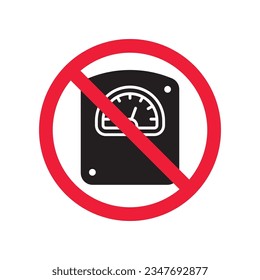 Prohibited scale weight vector icon. No scale weight icon. Forbidden scale weight  icon. No scale sign. Warning, caution, attention, restriction, danger flat sign design symbol pictogram