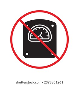 Prohibited scale weight vector icon. No scale weight icon. Forbidden scale weight  icon. No scale sign. Warning, caution, attention, restriction, danger flat sign design symbol pictogram UX UI icon