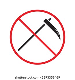 Das Vektorsymbol wurde gesperrt. Kein Durcheinander. Verbotenes Durchblättern des Symbols. Kein Todeszeichen. Warnung, Vorsicht, Aufmerksamkeit, Einschränkung, Design-Symbol für das Gefahrenzeichen Piktogramm UX UI Symbol