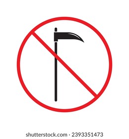 Das Vektorsymbol wurde gesperrt. Kein Durcheinander. Verbotenes Durchblättern des Symbols. Kein Todeszeichen. Warnung, Vorsicht, Aufmerksamkeit, Einschränkung, Design-Symbol für das Gefahrenzeichen Piktogramm UX UI Symbol