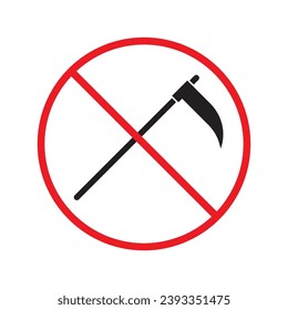 Das Vektorsymbol wurde gesperrt. Kein Durcheinander. Verbotenes Durchblättern des Symbols. Kein Todeszeichen. Warnung, Vorsicht, Aufmerksamkeit, Einschränkung, Design-Symbol für das Gefahrenzeichen Piktogramm UX UI Symbol