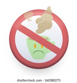 prohibited sign with coffee cup. Vector design