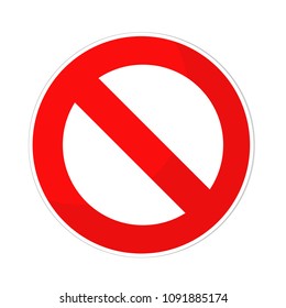 prohibited sign flat design on white, stock vector illustration