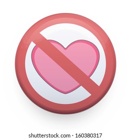 prohibited sign with heart. Vector design
