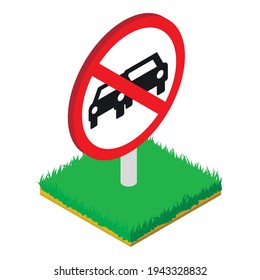 Prohibited sign icon. Isometric illustration of prohibited sign vector icon for web