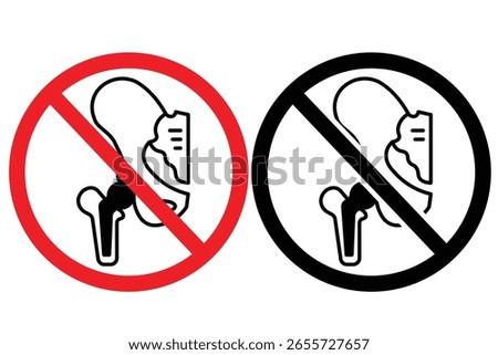 Prohibited Sign for Implants – MRI Safety Icon