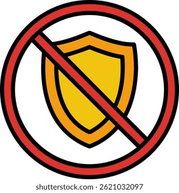 Prohibited Sign Line Filled Vector Icon Design
