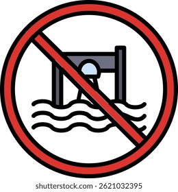 Prohibited Sign Line Filled Vector Icon Design