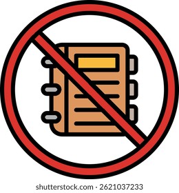Prohibited Sign Line Filled Vector Icon Design