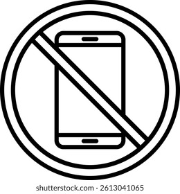 Prohibited Sign Line Vector Icon Design