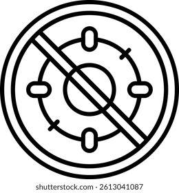 Prohibited Sign Line Vector Icon Design