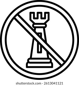 Prohibited Sign Line Vector Icon Design