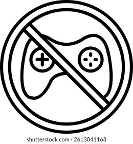 Prohibited Sign Line Vector Icon Design