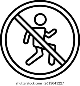 Prohibited Sign Line Vector Icon Design