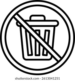 Prohibited Sign Line Vector Icon Design