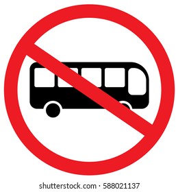 prohibited sign, no bus