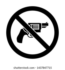 Prohibited sign no weapon. vector illustration. No weapons security vector icon isolated. No weapon icon. No gun sign. 