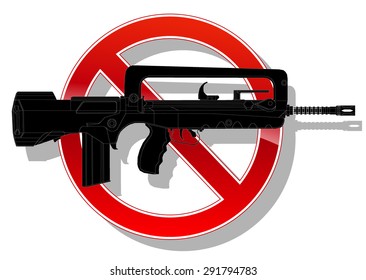 prohibited sign no weapon. vector illustration