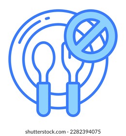 Prohibited sign on food utensils showing concept vector design of ramadan fasting