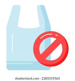 Cartel prohibido en una bolsa de plástico que represente un icono conceptual sin bolsa de plástico, mundo libre de plástico,