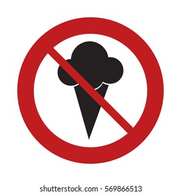prohibited sign road ice cream sweet frozen vector illustration eps 10