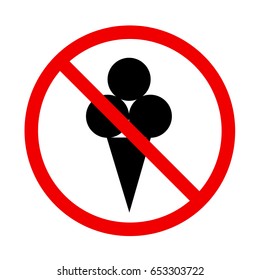 prohibited sign road ice cream