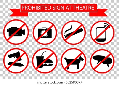 Prohibited Sign at The Theater,

