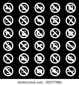 prohibited sign - white
