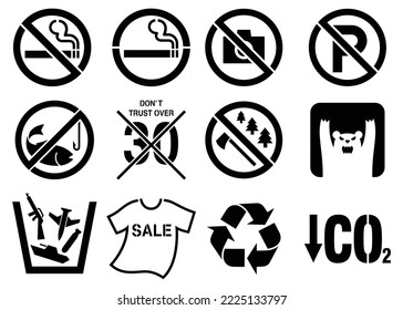 prohibited signs icons clip art vector design