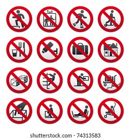 Prohibited signs, set