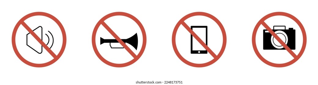 Prohibited signs, sound, photo, phone