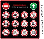 Prohibited Signs. Sticker for supermarkets
