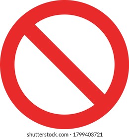  Icono de signo rojo simple prohibido
