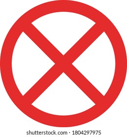 Prohibited simple red sign icon