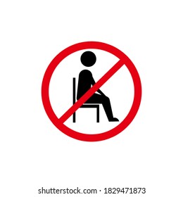 prohibited from sitting icon vector illustration logo template