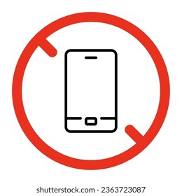 Prohibited smartphone, no shooting on phone camera sign. Forbidden make photography, talk on telephone symbol. Vector sign